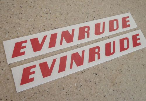 Evinrude vintage motor decals red decals 10&#034; 2-pak free ship + free fish decal!