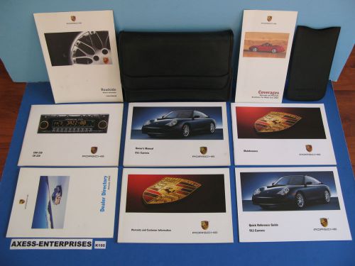 02 2002 porsche 996 911 carrera 2 c2 carrera 4 c4 owners manuals books set k195