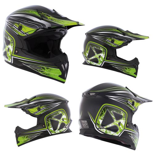 Mx helmet ckx tx-696 jazz green/black xsmall motocross off road dirt bike