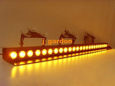 Dc12v emergency 24 leds 3w windshield strobe amber lightbar new