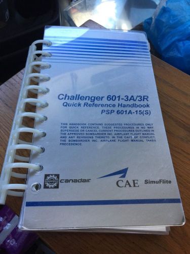 Canadair challenger 601-3a/3r original simuflite quick reference handbook psp