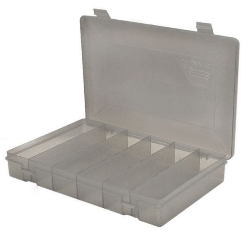 Plano 3600 series 11 x 7 x 1 3/4 smoke poly boat bait tackle storage box tray