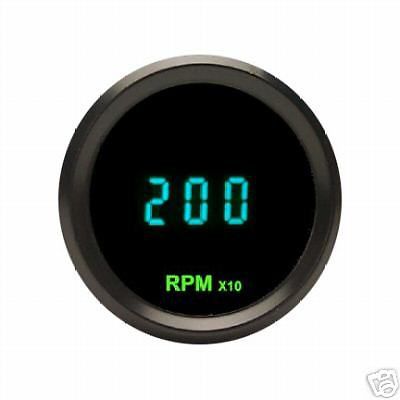 Dakota digital round teal mini 2-1/16&#034; tachometer gauge 0-18,000 rpm odyr-02-7