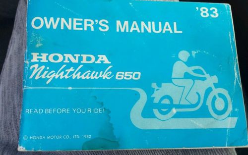 1983 honda nighthawk 650 owners manual