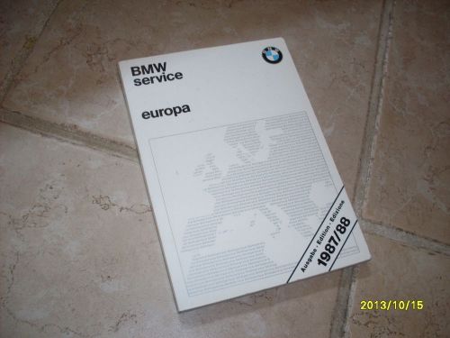 1987 88 bmw service europa europe dealer service location guide book original