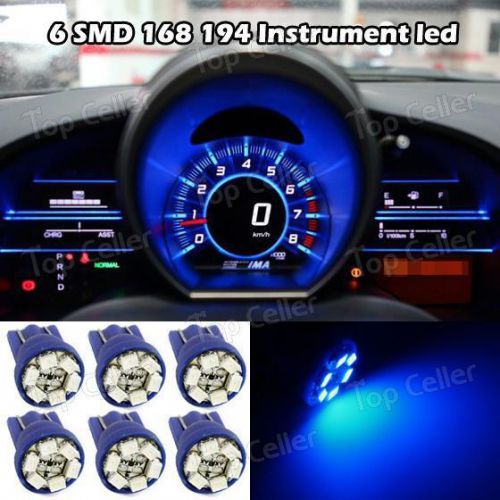 6x t10 wedge gauge cluster instrumental speedometer led light bulb blue