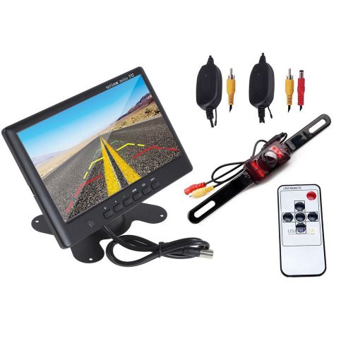 7&#034; tft lcd car rear view backup monitor+wireless parking night vision camera kit