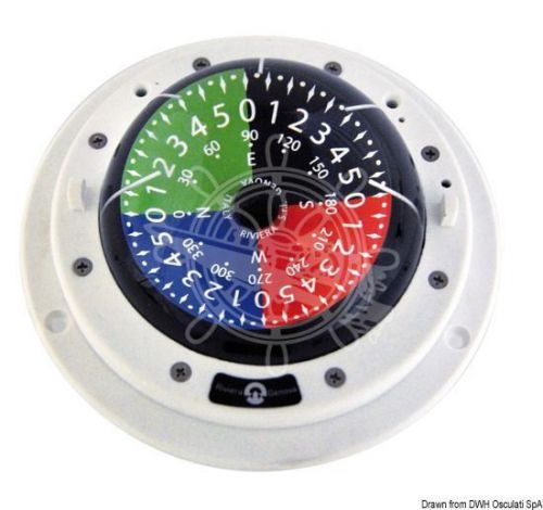 Riviera regatta boat marine compass 3&#034; 80mm white 4-colour flat rose