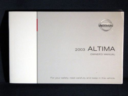 2003 nissan altima factory owners manual with supplements and cover 03