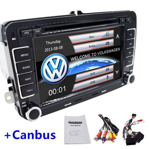 7&#034; 2 din car dvd player gps navigation for vw passat skoda jett golf+canbus+3g