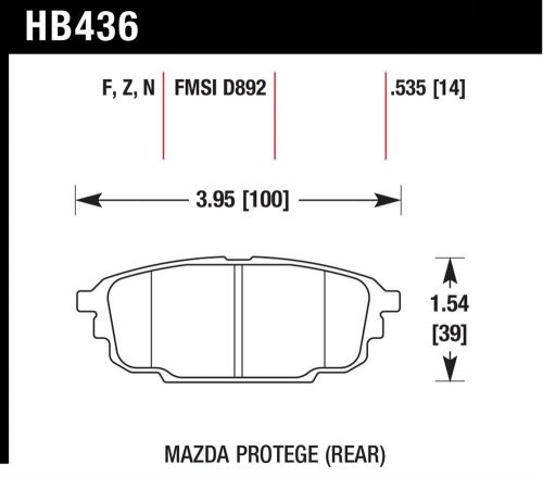 Hawk performance hb436n.535 disc brake pad fits 01-03 protege protege5