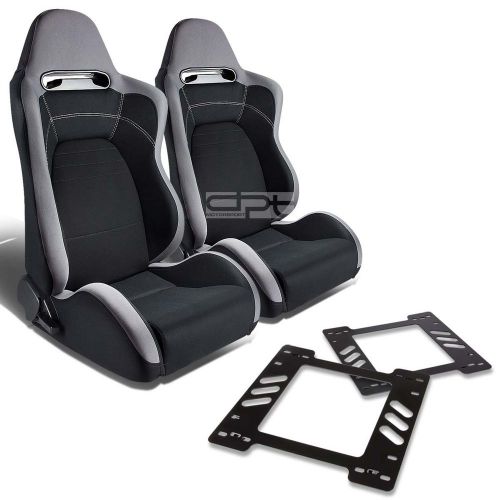 Type-r racing seat gray black cloth+silder+for 78-88 monte carlo bracket x2