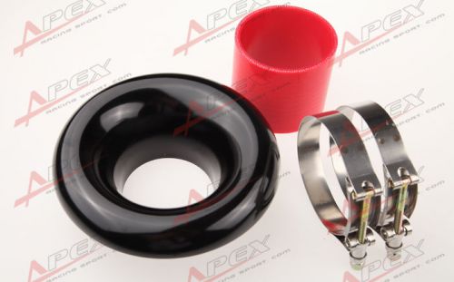 New3.5&#034; black universal velocity stack for cold/ram engine air intake/turbo horn