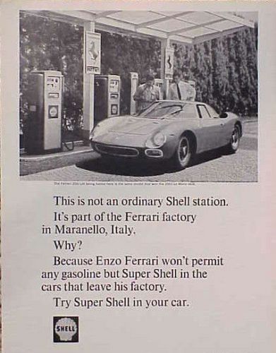 1966 shell oil 1965 ferrari 250 lm original old ad   c my store   5+= free ship