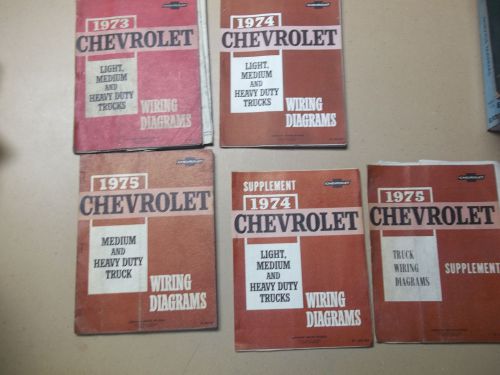 1973 74 &amp; 75 chevy truck wiring diagrams shop service manual w/ 2 supplements