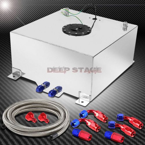 15 gallon/57l polished aluminum fuel cell tank+level sender+steel oil feed kit