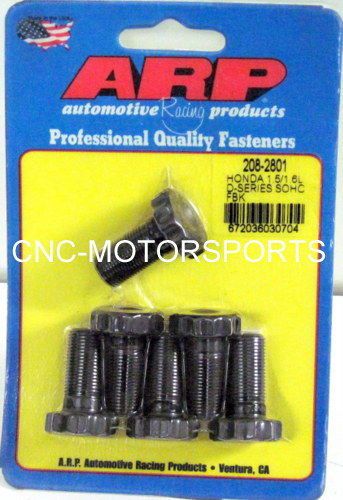 Arp flywheel bolt kit 208-2801 honda 1.5l &amp; 1.6l sohc d series 6pcs pro series