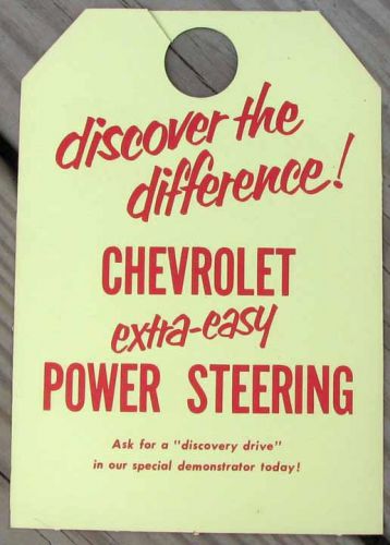 Rare early original nos 1950s chevrolet showroom mirror tag excellent l@@k #978