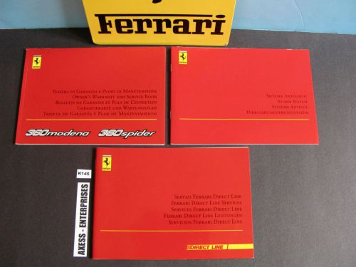 2000 2002 ferrari 360 modena spider f1 owners supplemental manuals books # k145