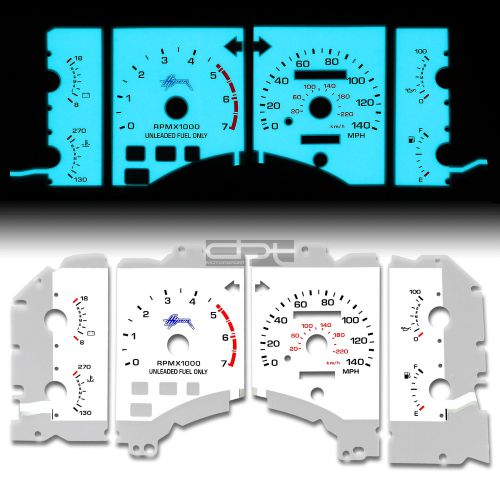 Indiglo glow gauge+harness white face for 90-93 ford mustang lx gt 302 140mph