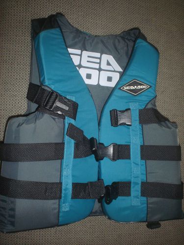 Sea doo life vest ski vest pfd adult medium 36&#039; - 40&#034; green gray &amp; black new oem