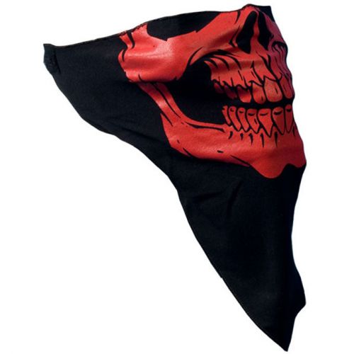 Red skull face biker cloth face mask neck warmer