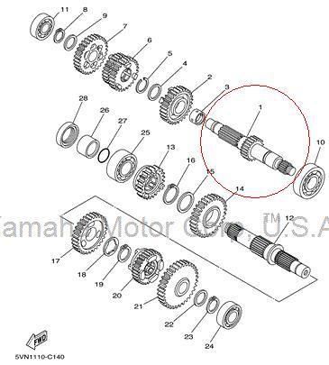 Yamaha motorcycle shaft axle main 4wm17411a000 4wm-17411-a0-00 new $165