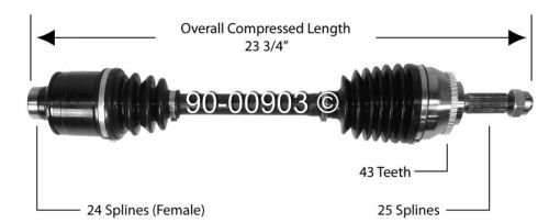 New front right cv drive axle shaft assembly for chrysler dodge mitsubishi