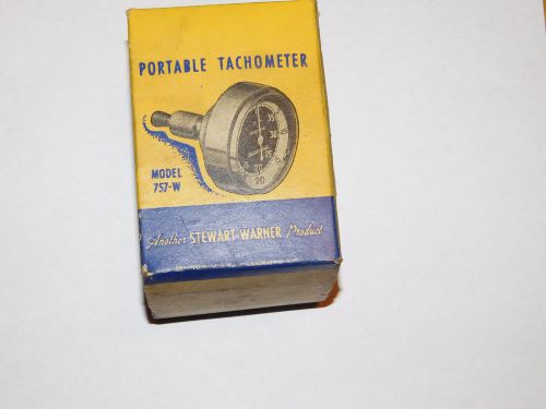 Vintage rarely used stewart warner portable 757-w tachometer in box