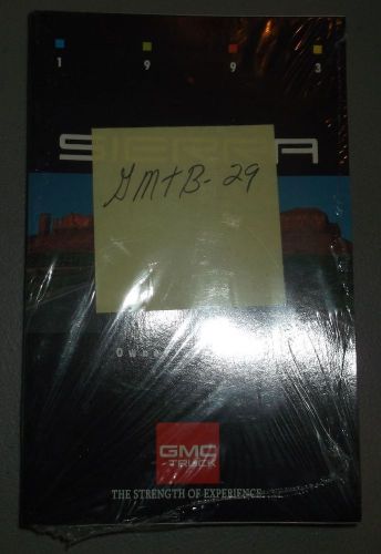 New nos 1993 gmc sierra pickup truck owners manual original