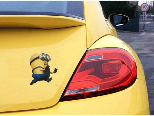 13*12cm run hurry car stickers minions despicable me reflective vinyl decal