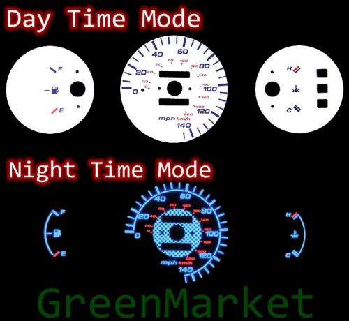 92-95 civic dx mt white face blue indiglo glow gauges