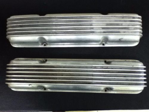 Vintage small block chevy valve covers 6  fin cal custom knock off sand cast