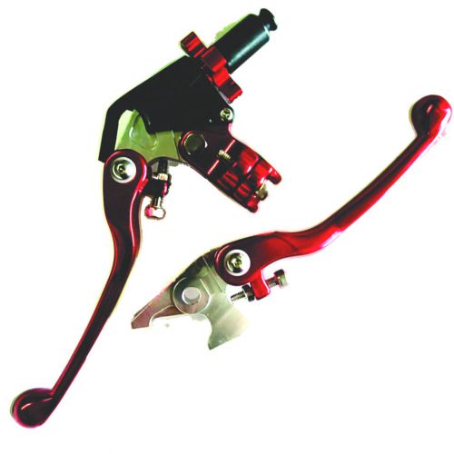 Yamaha atv lever set clutch brake red yfz450 2007 8 9 10 11 12 13 14 15