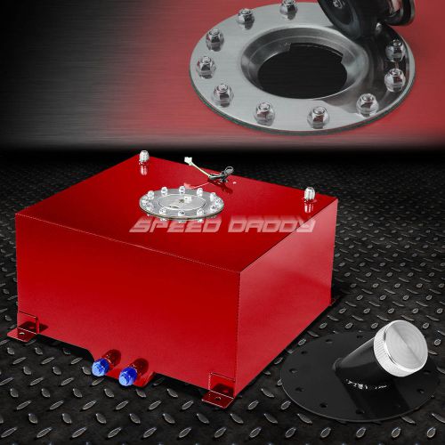 10 gallon/38l red aluminum fuel cell tank+cap+level sender+45° fast fill neck