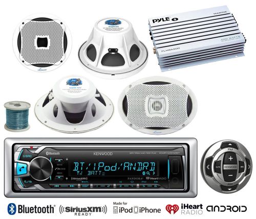 Marine speakers w/wires, marine amplifier, kenwood bluetooth usb radio/ remote