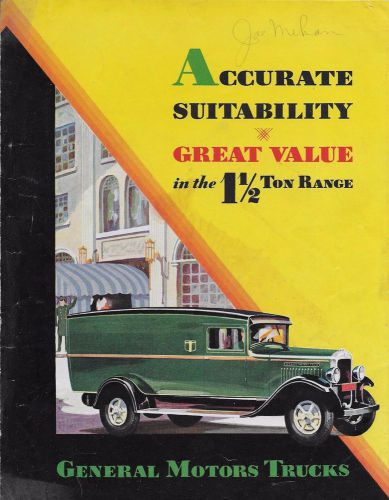 1930 gmc 1 1/2 ton truck 6 page color brochure