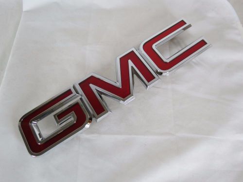 Gmc terrain grille emblem 10-15 front grill oem red/chrome badge sign symbol