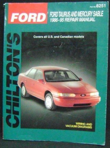 Chilton ford taurus and mercury sable 1986-95 repair manual