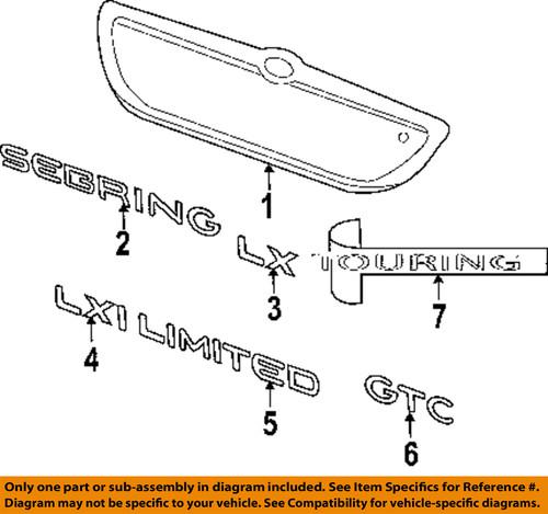 Chrysler oem 5096131aa trunk lid-license panel