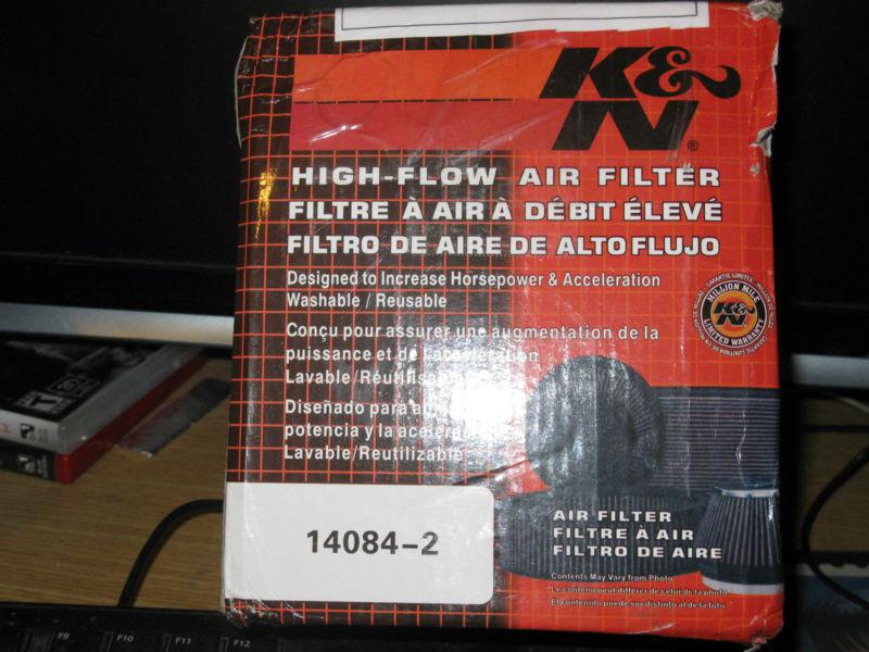 K&n high flow air filter 14084-2 brand new universal 3"  air intake cone filter