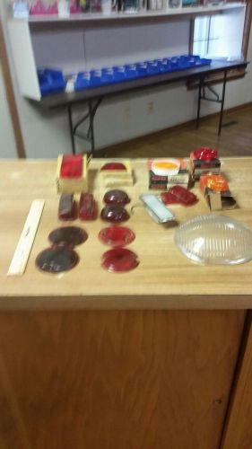 Vintage car lenses, assorted lot 20 pcs, dietz, sgnal stat &amp; others, some glass