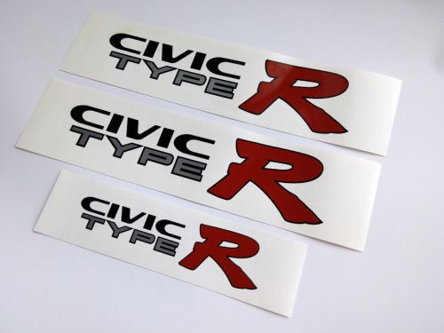 Complete honda ek9 civic type r replacement decal sticker - black color