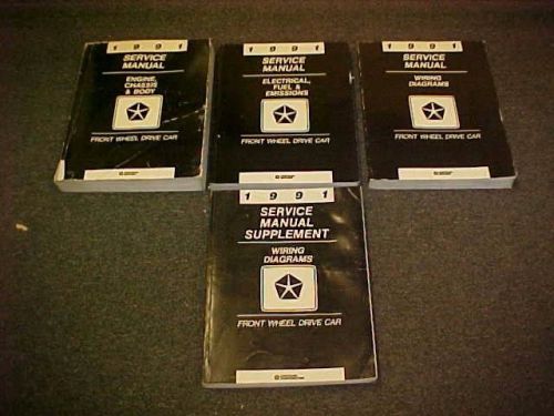 1991 dodge daytona shelby fwd service shop repair manual + wiring diagrams 91