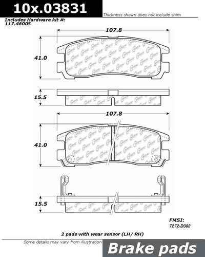 Centric 105.03831 brake pad or shoe, rear