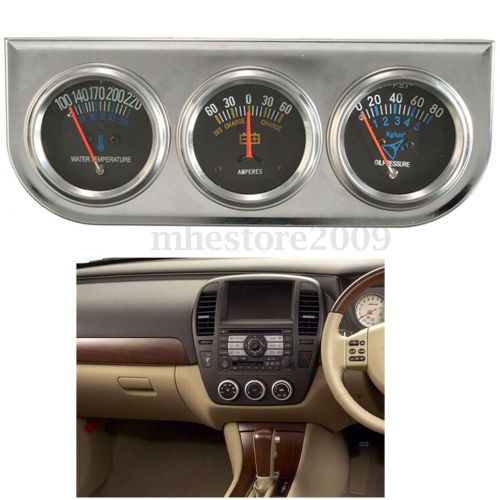 52mm auto 3 gauge volt meter + water temp + oil pressure gauge set with panel