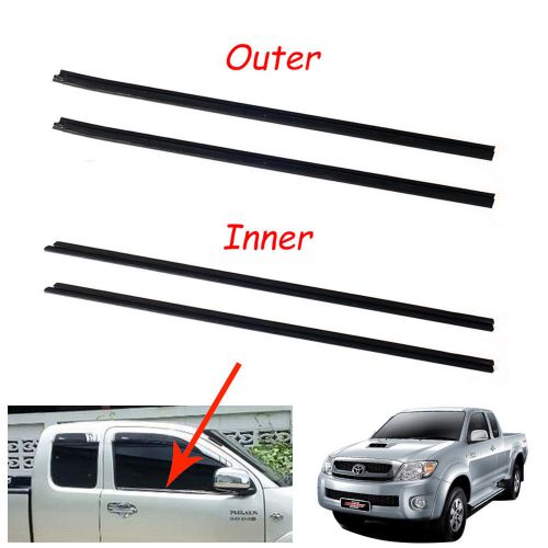 Door belt weather strip rubber seal pair fit toyota hilux mk5 pickup single cab