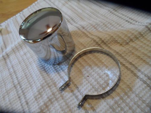 Vintage stewart warner sun tach tachometer chrome cup extra deep 3&amp;3/8 nos 960