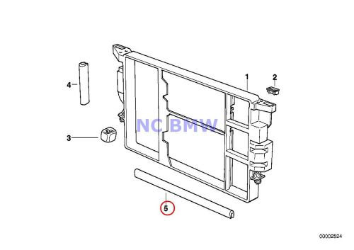 2 x bmw genuine engine cooling fan radiator profile-gasket l=634mm e38 e39 e52