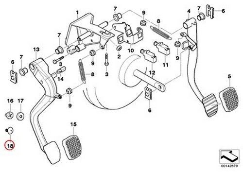 4 x bmw genuine floor covering foot lever mech. with return spring plug d=30mm e